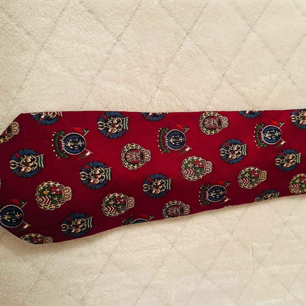 Tommy Hilfiger Classic Deep Red/Burgundy Patterned Men's Tie